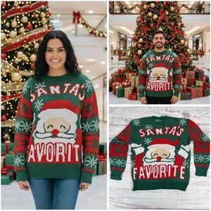 Santa’s Favorite Ugly Christmas Sweater One Size Unisex